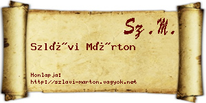 Szlávi Márton névjegykártya