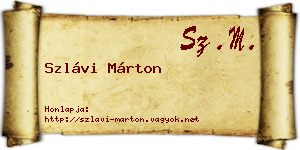 Szlávi Márton névjegykártya