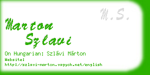 marton szlavi business card