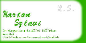 marton szlavi business card